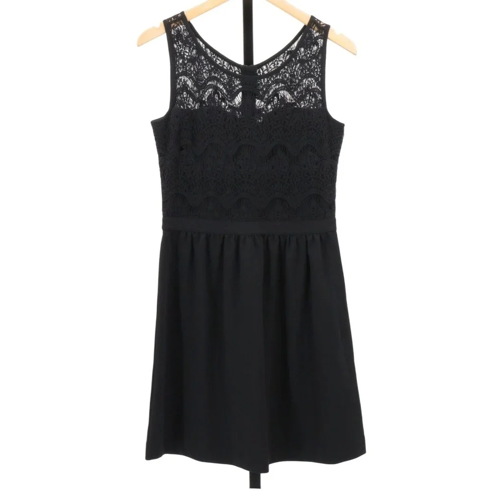 Lilly Pulitzer Rhea Lace Dress Sleeveless A-Line Mini Black Medium NWT - Picture 2 of 11